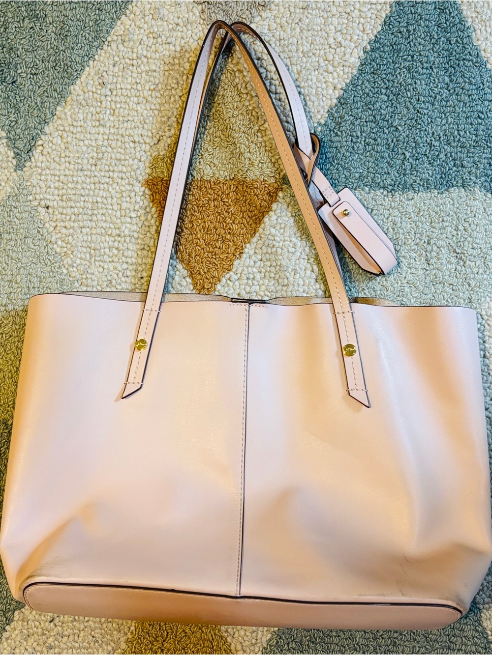 J. Crew Pale Pink Leather Tote with Shoulder Straps